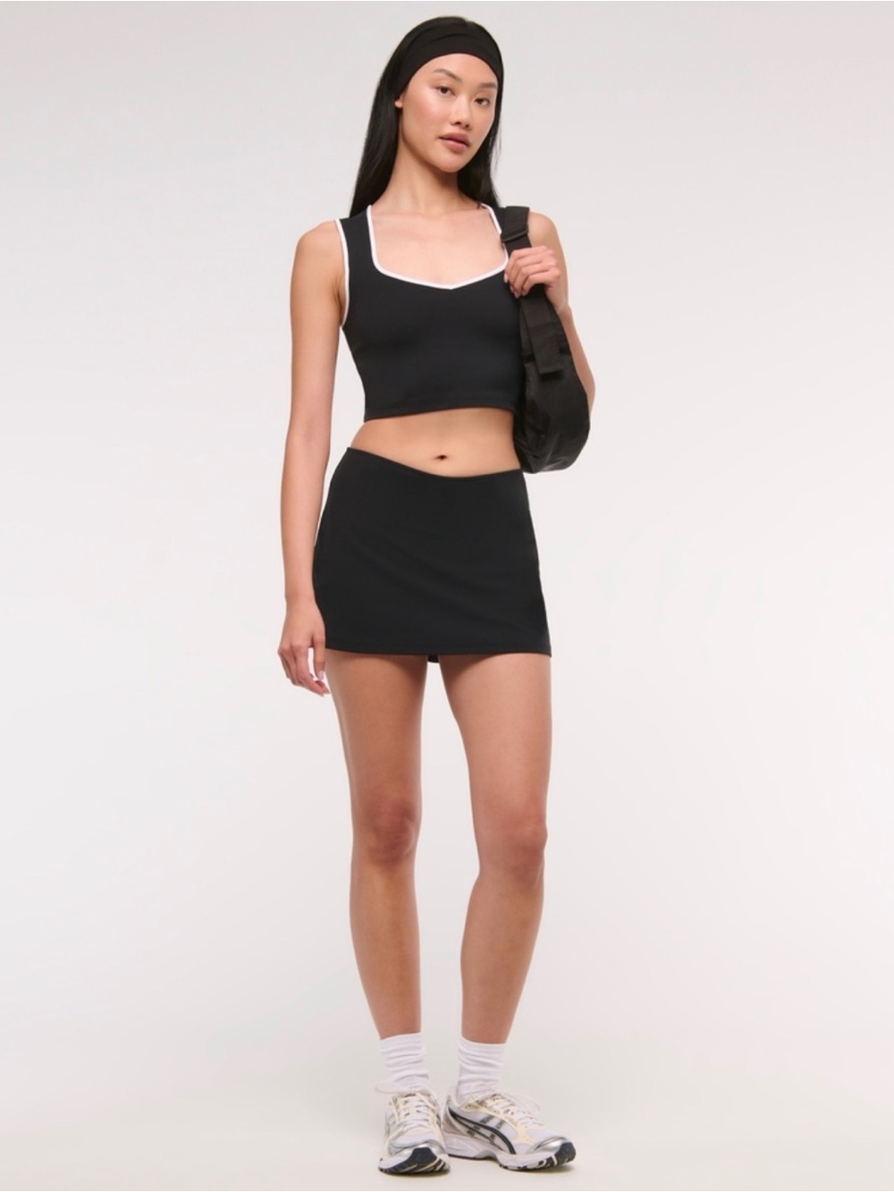 Black Cropped Tank and Mini Skirt